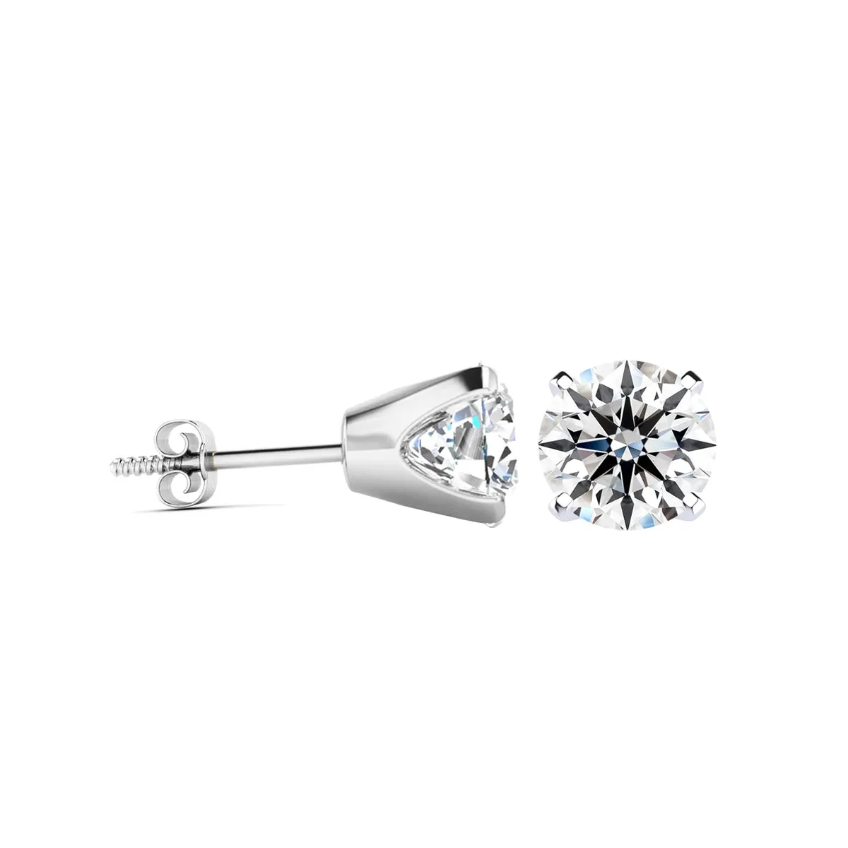 1 1/4 Carat Lab Grown Diamond Stud Earrings In 14K White Gold