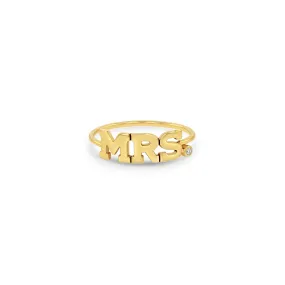 14k 3 Letter with Diamond Ring