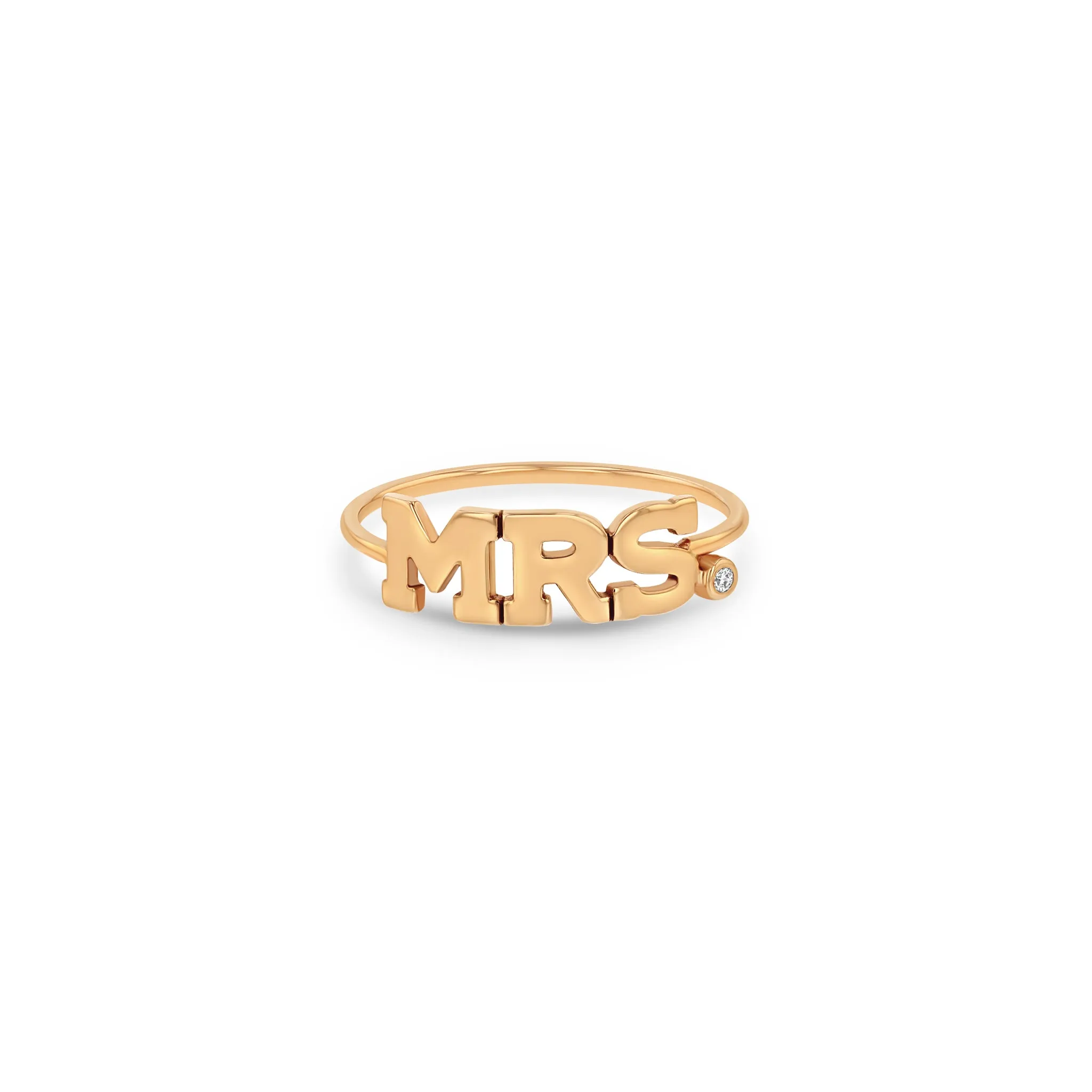 14k 3 Letter with Diamond Ring