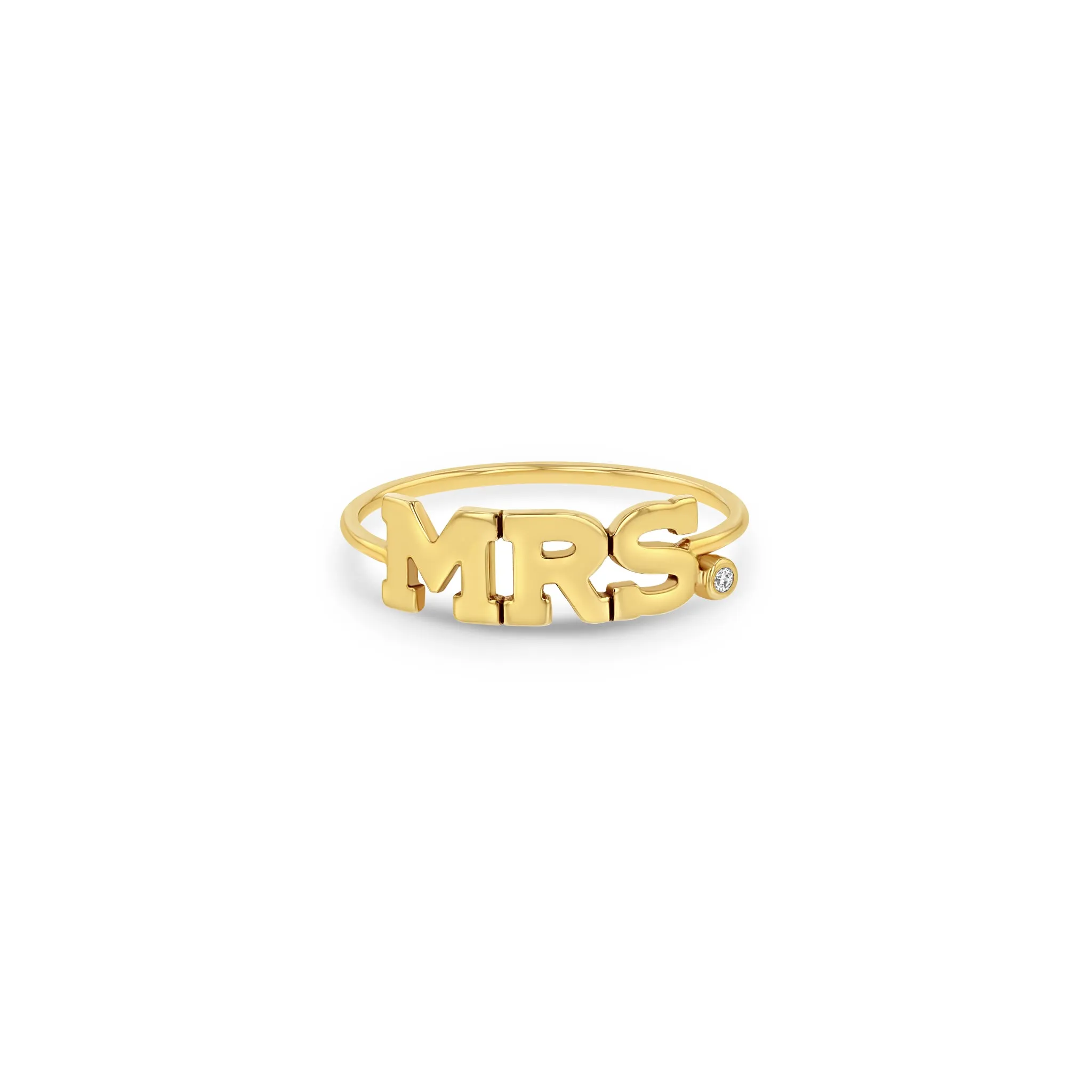 14k 3 Letter with Diamond Ring