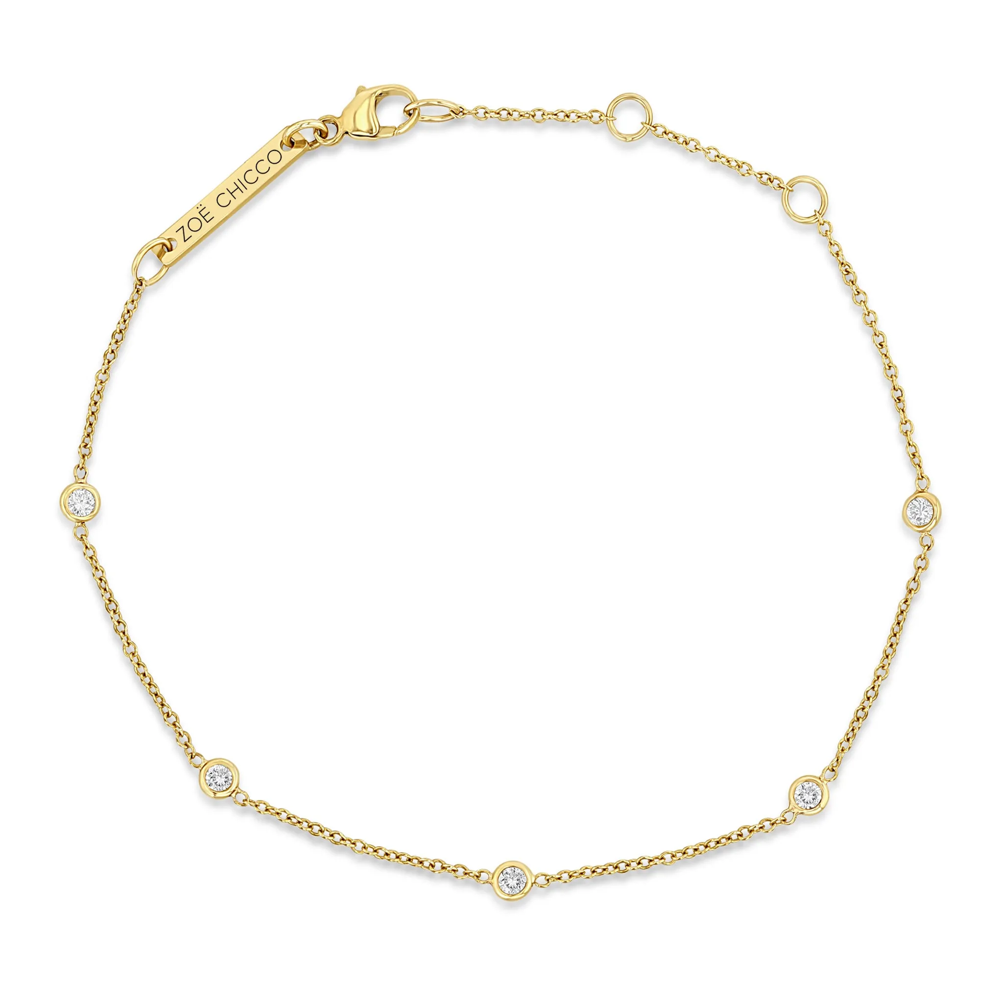 14k 5 Floating Diamond Station Bracelet