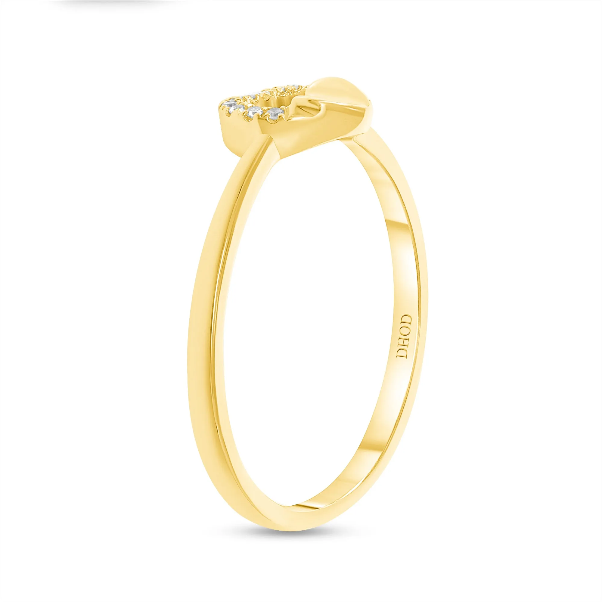 14K Gold Diamond Double Heart Ring