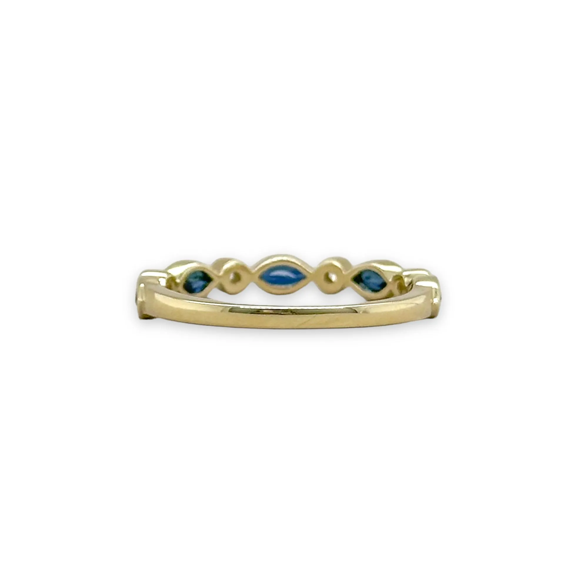 14K Y Gold 0.68ctw Blue Sapphire and 0.05ctw Diamond Ring