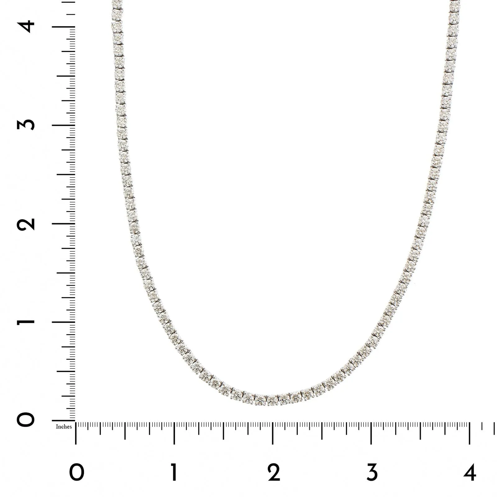 18K White Gold 4 Prong Diamond Line Necklace