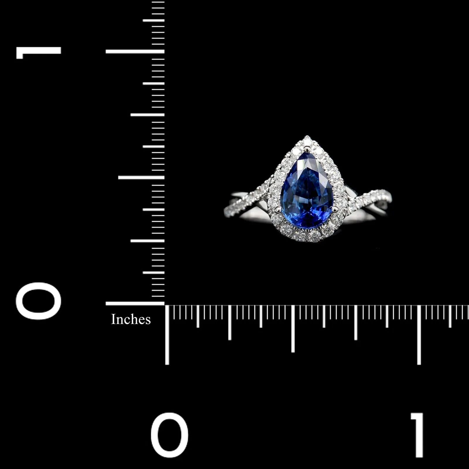 18K White Gold Estate Sapphire and Diamond Ring