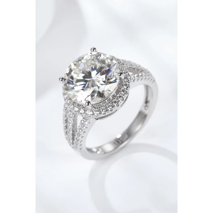 5 Carat  Moissanite Split Shank Ring