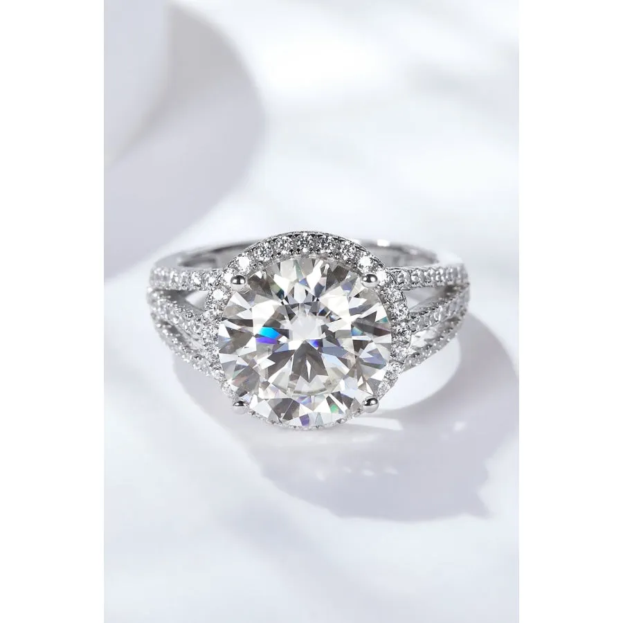 5 Carat  Moissanite Split Shank Ring