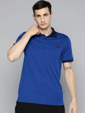 Alcis Men Blue Black Colourblocked Polo Collar Dry Tech Slim Fit Sports T-shirt