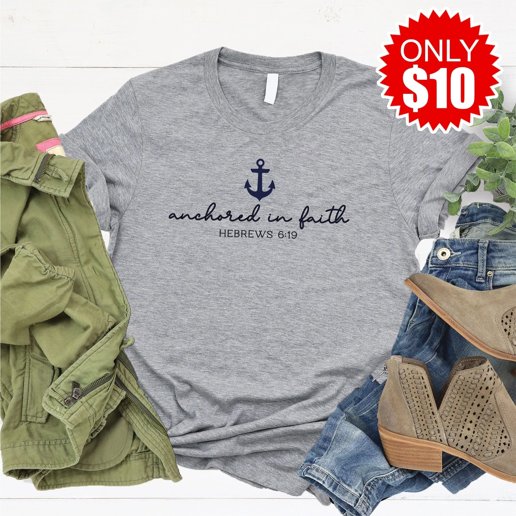 Anchored in Faith Tee - 10