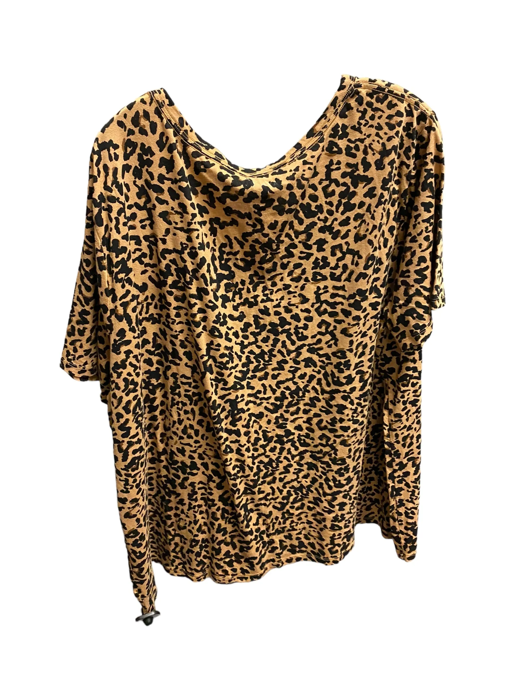 Animal Print Top Short Sleeve Ava & Viv, Size 3x