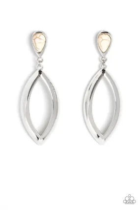 Artisan Anthem White Stone Earrings - Paparazzi Accessories