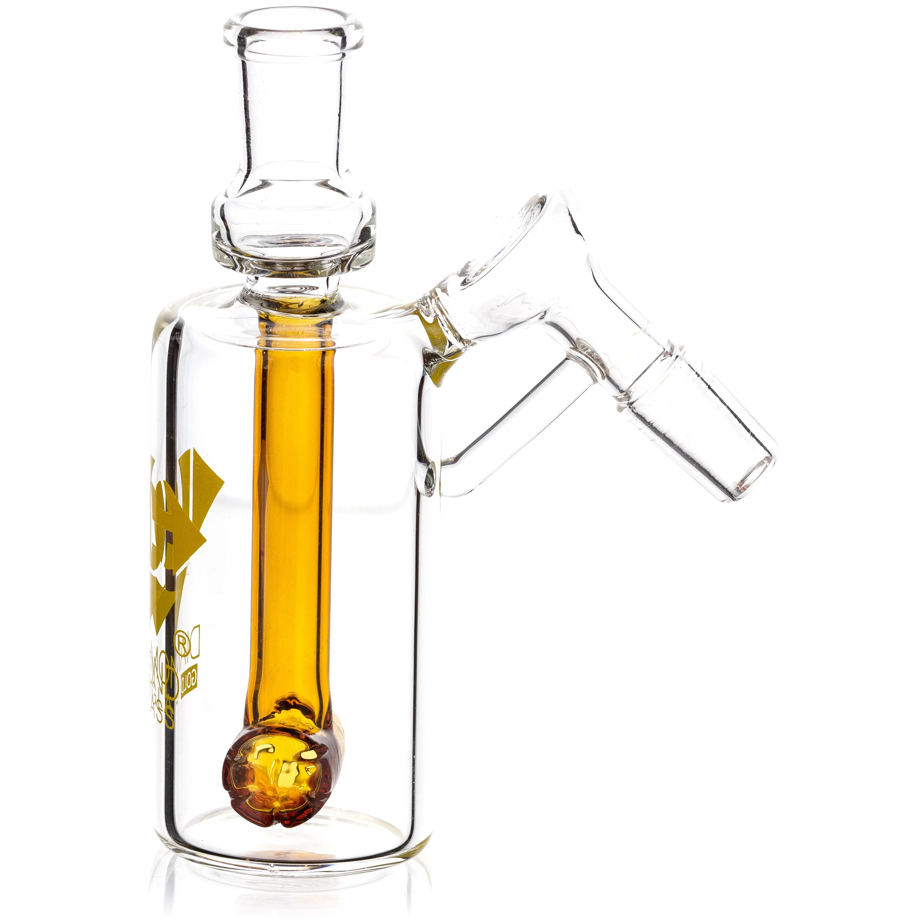 Ash Catcher w/ 14mm Joint, 45 Angle Hammerhead Perc, by Diamond Glass