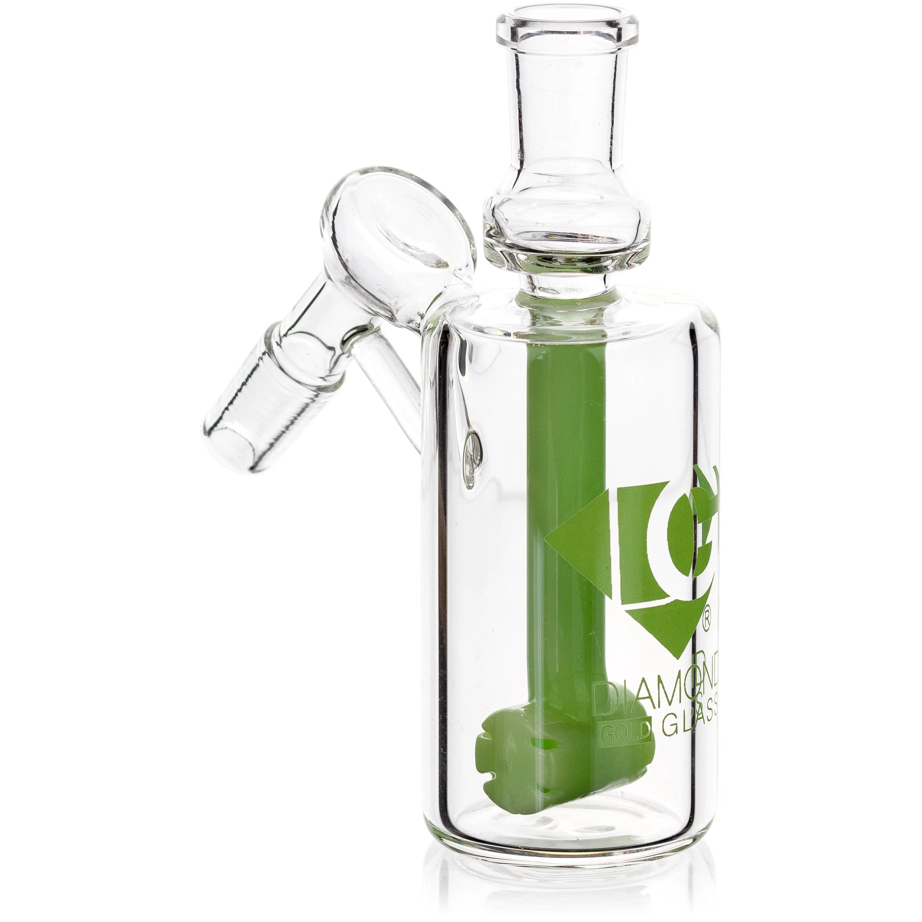 Ash Catcher w/ 14mm Joint, 45 Angle Hammerhead Perc, by Diamond Glass