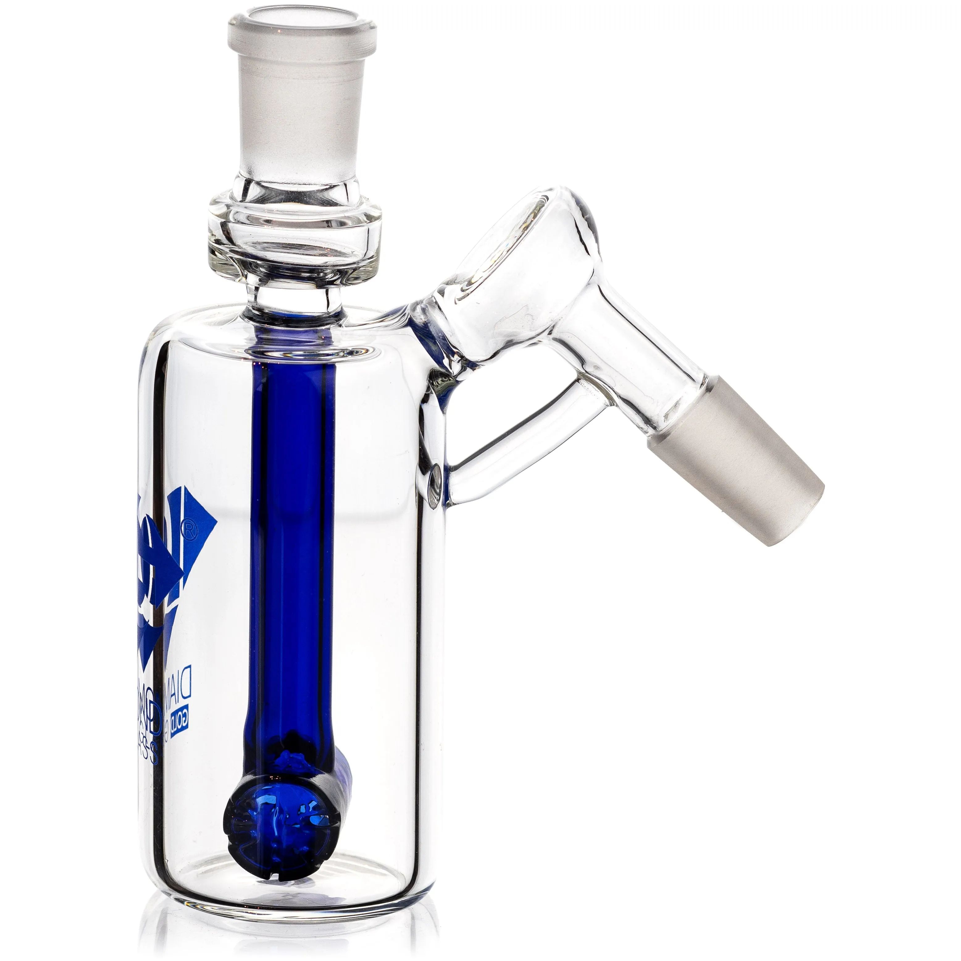 Ash Catcher w/ 14mm Joint, 45 Angle Hammerhead Perc, by Diamond Glass