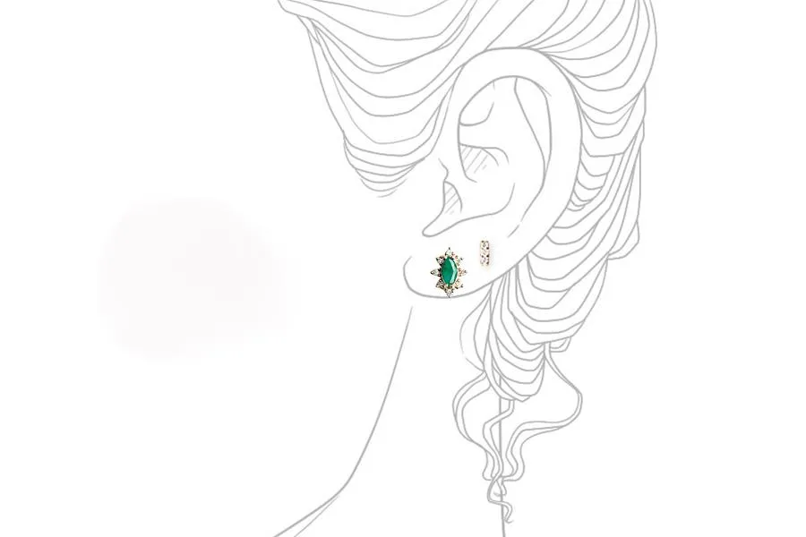 Aura Emerald Halo Studs