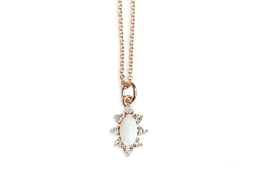 Aura Marquise Opal Halo Necklace