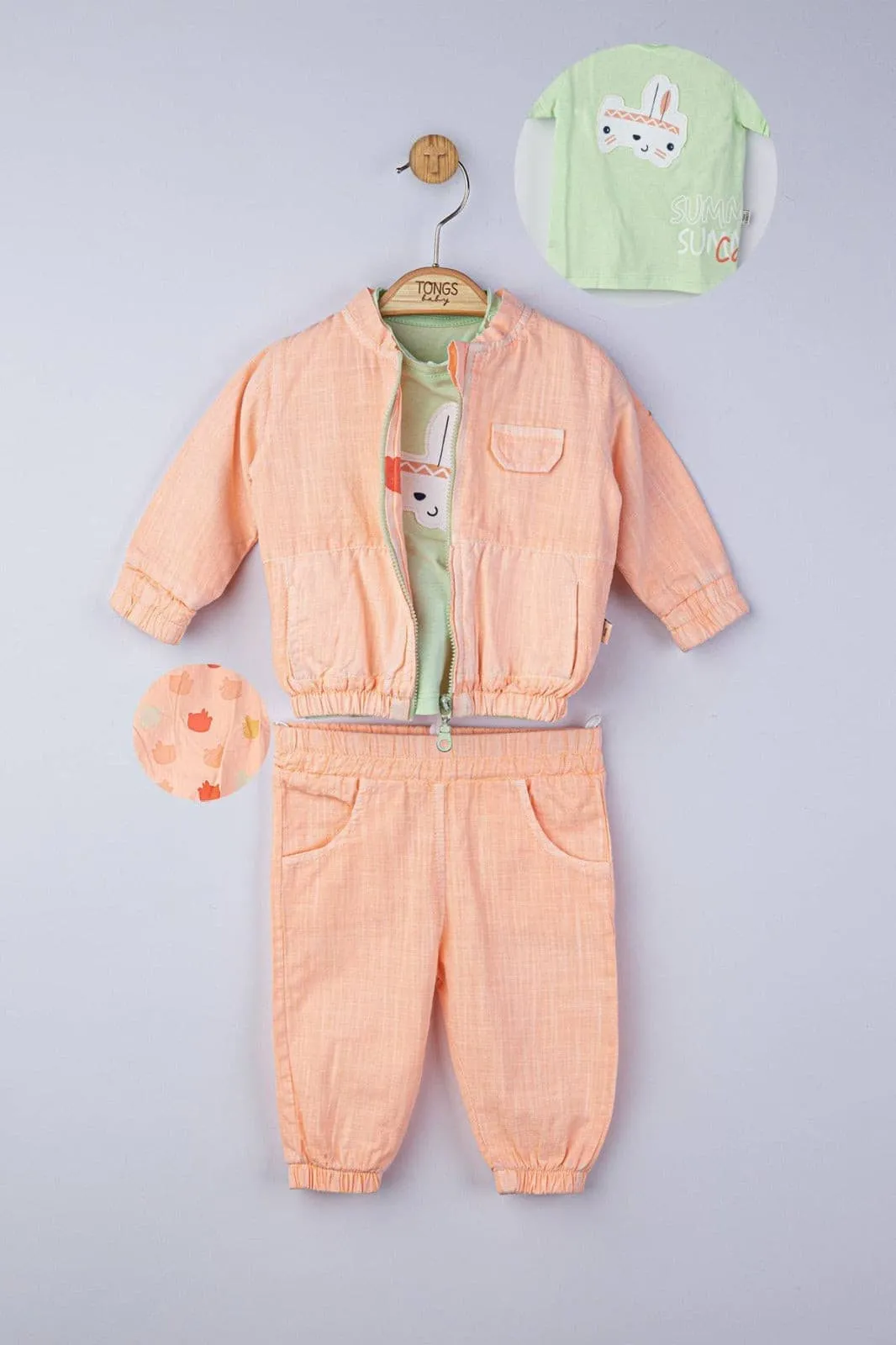 Baby Anzug 3tlg Set für Jungen Shirt  Hose und Jacke Gr. 68 74 80 86 92 98 -4187T