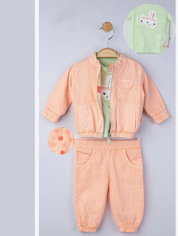 Baby Anzug 3tlg Set für Jungen Shirt  Hose und Jacke Gr. 68 74 80 86 92 98 -4187T