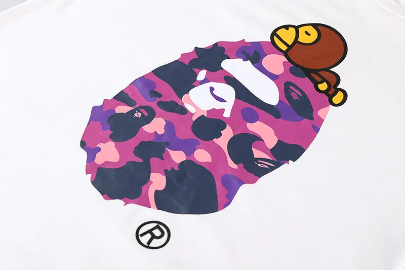 BAPE Color Camo Milo On Big Ape Tee (FW22) White Pink