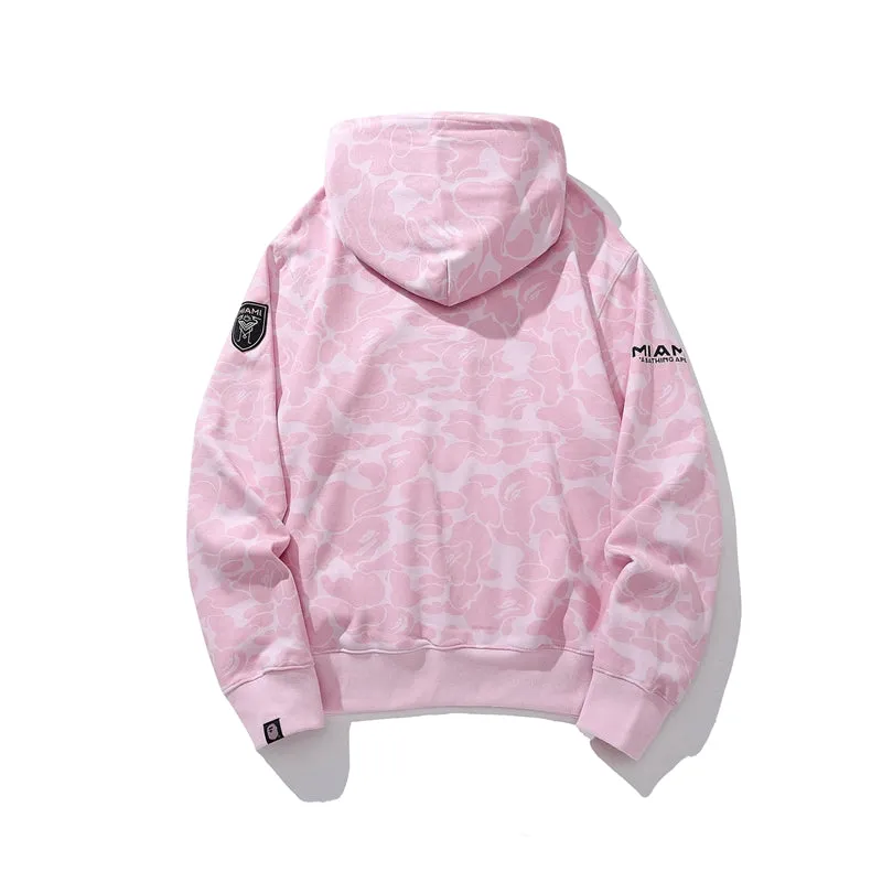 BAPE x Inter Miami CF Camo Pullover Hoodie Pink