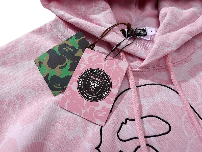 BAPE x Inter Miami CF Camo Pullover Hoodie Pink