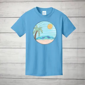 Beach Scene with Palm Tree Graphic Tee - Infant, Toddler, Youth