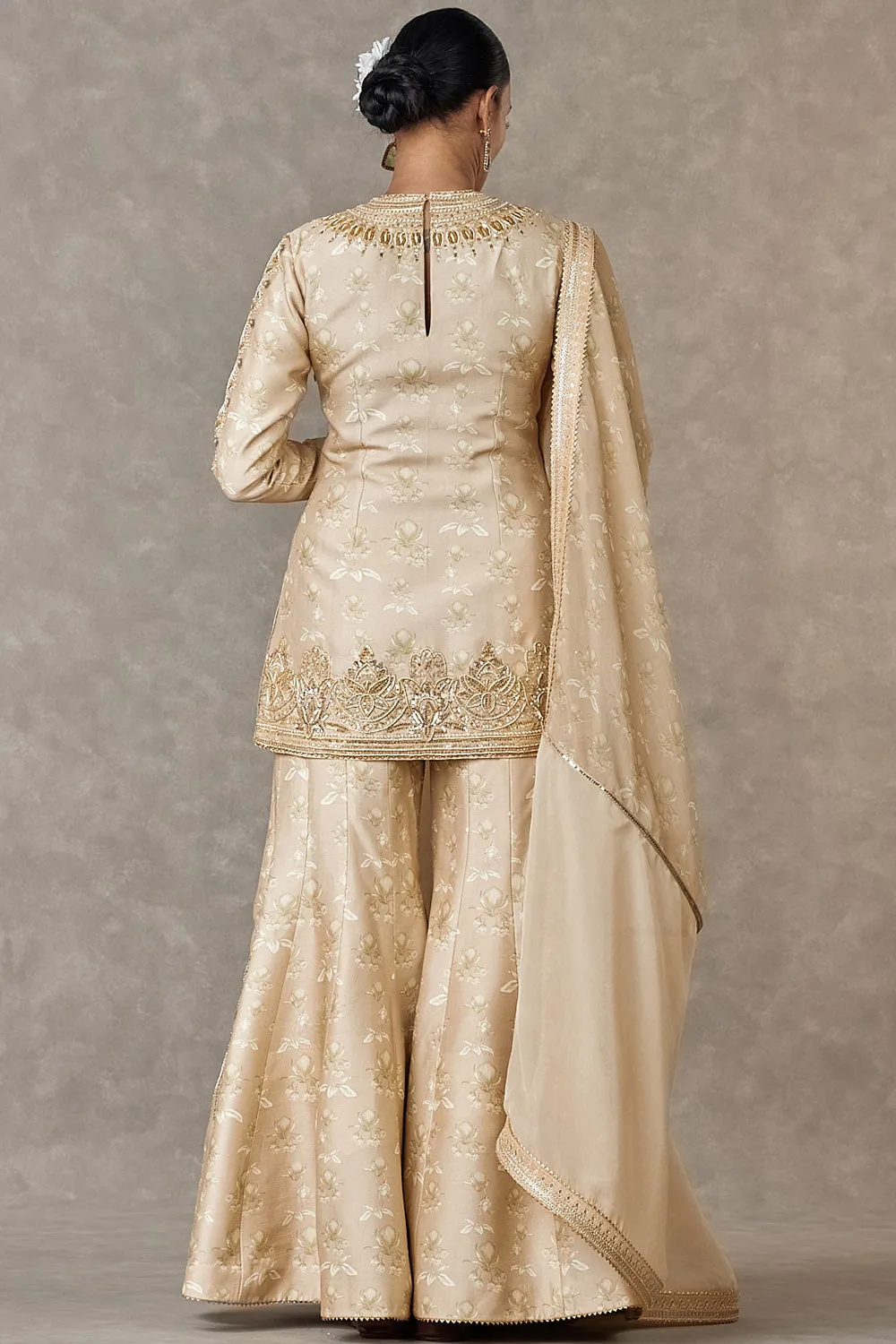 Beige Narangi Bagh Sharara Set