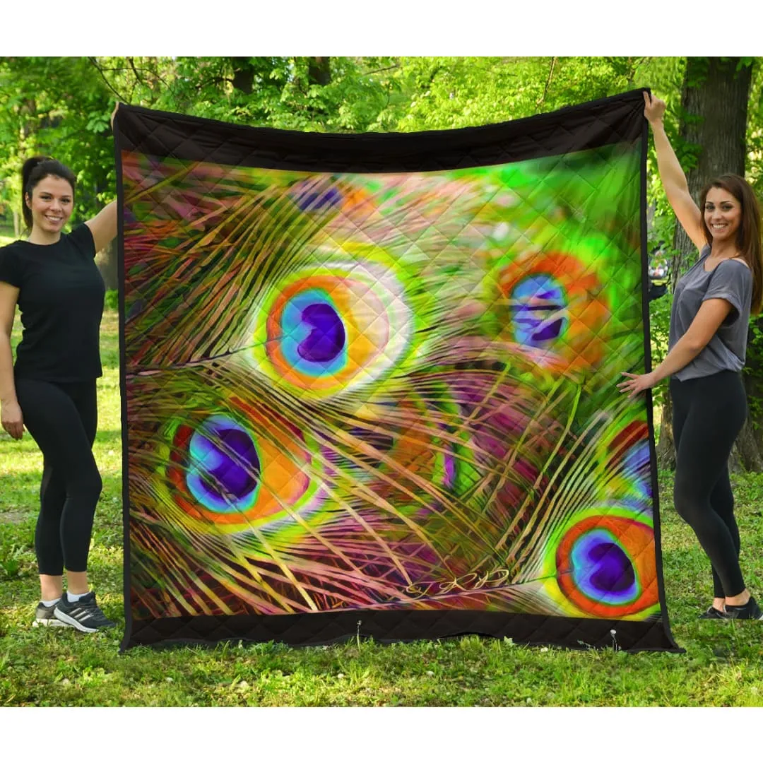 Bird Models: Peacock Feathers Premium Quilt