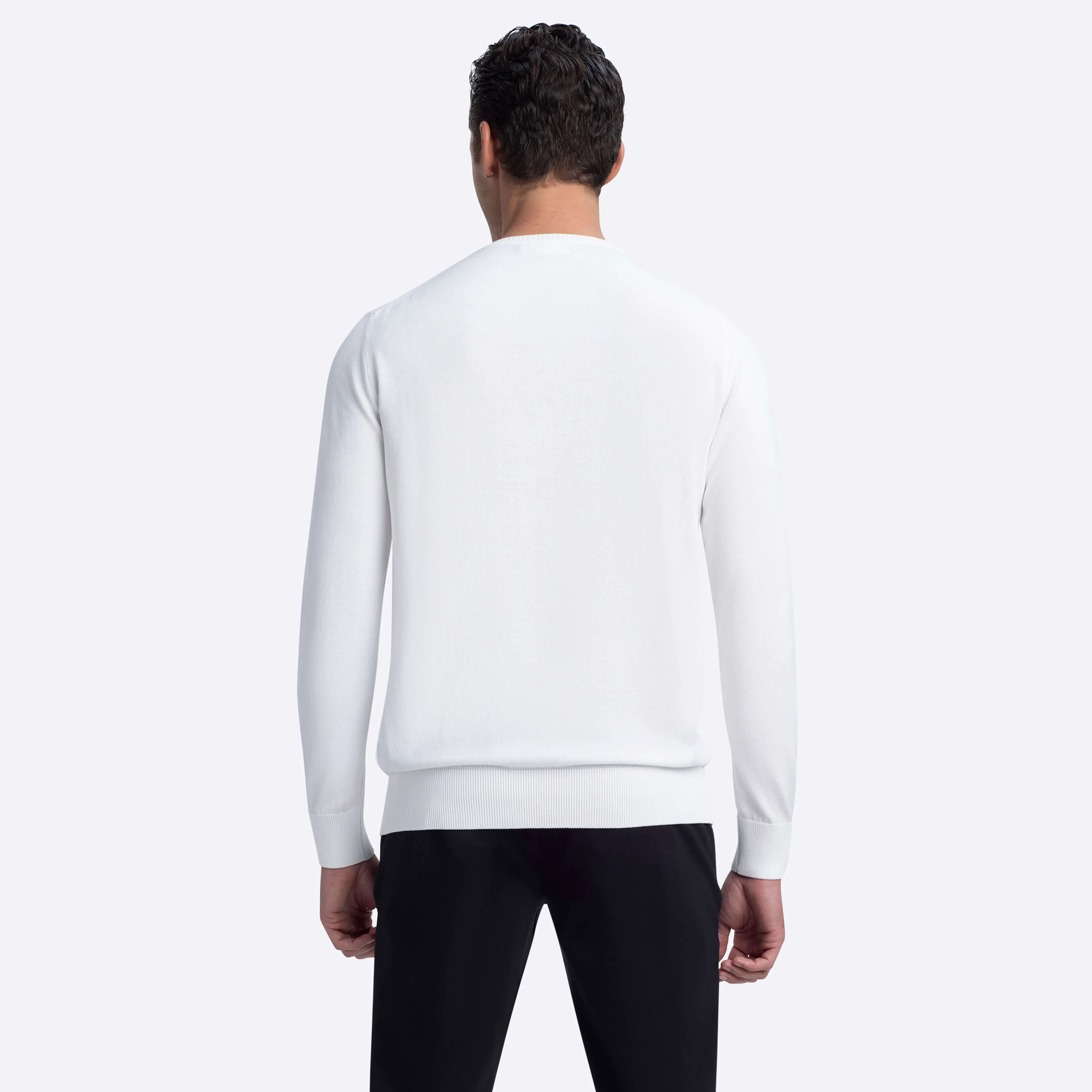 Bird's Eye Crew Neck Sweater