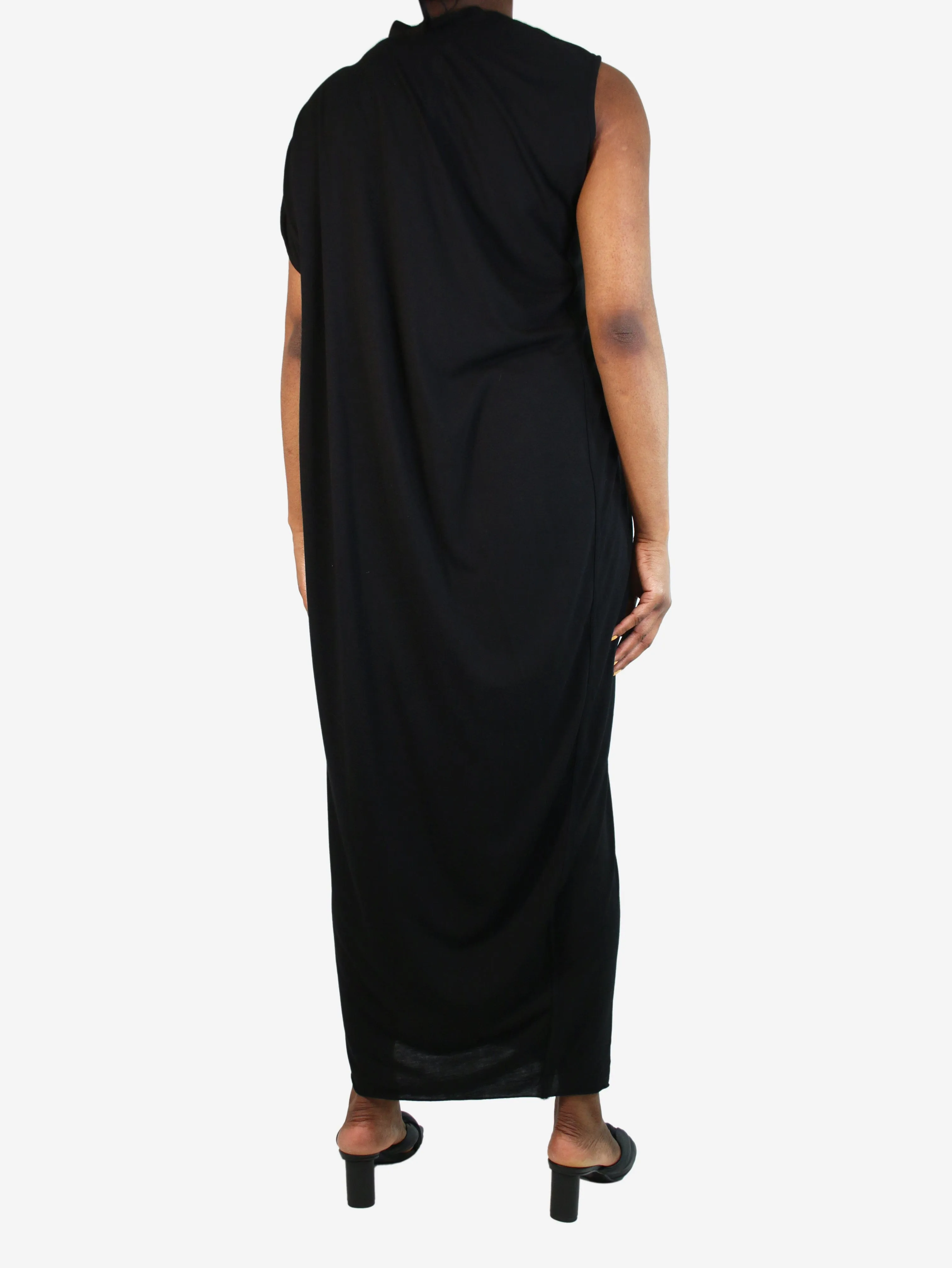 Black one-shoulder maxi dress - size UK 14