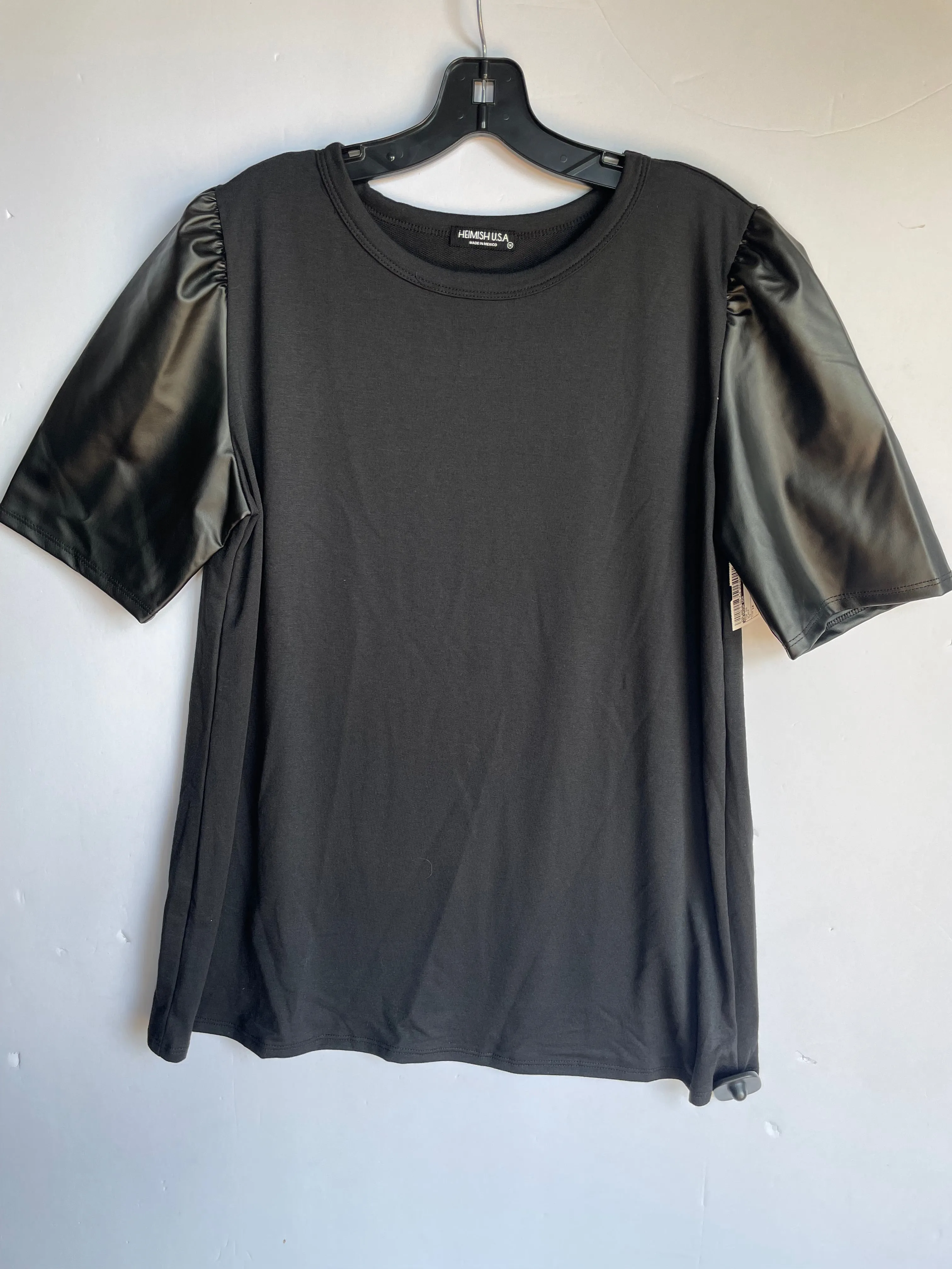 Black Top Short Sleeve Heimish Usa, Size 3x