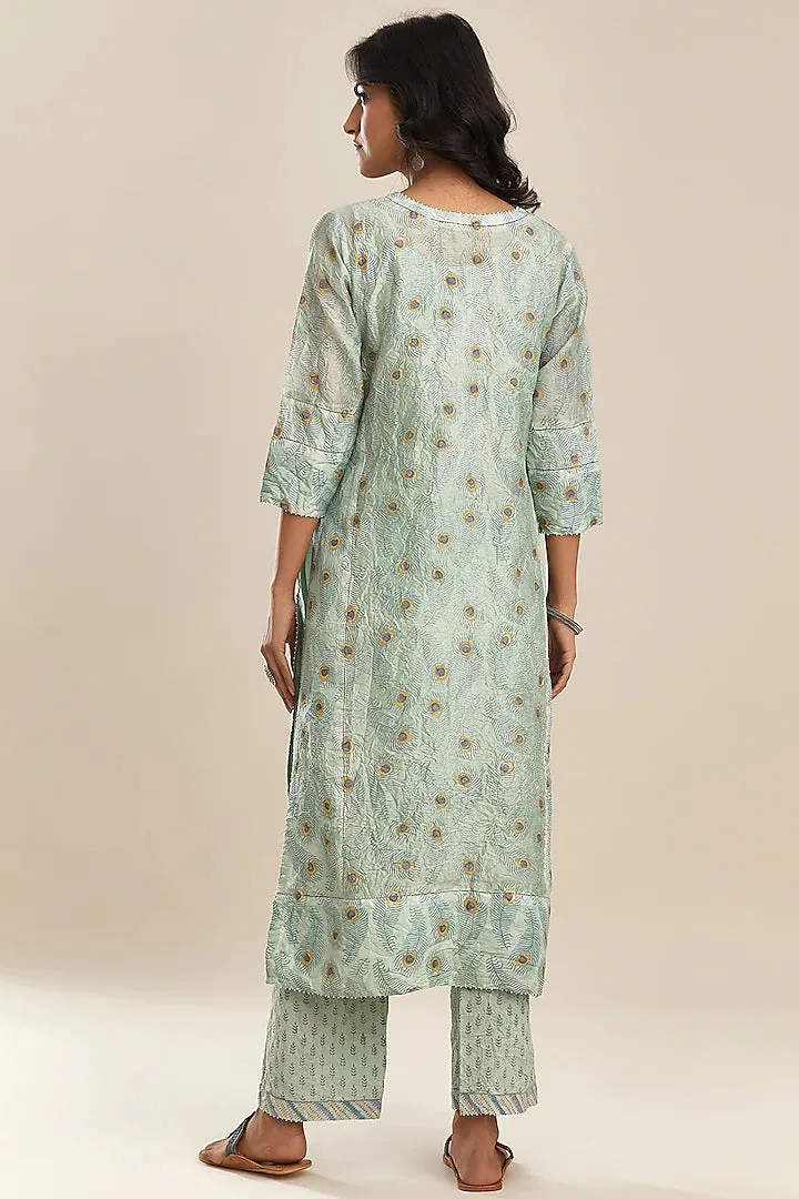 Blue Printed Kurta Set