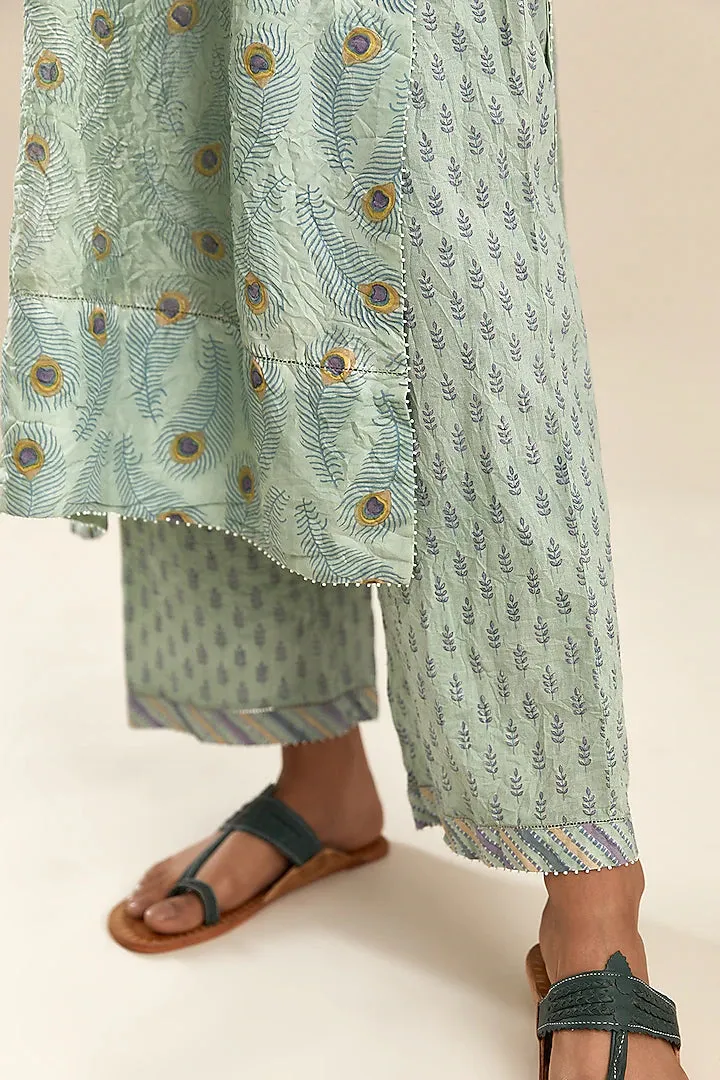 Blue Printed Kurta Set