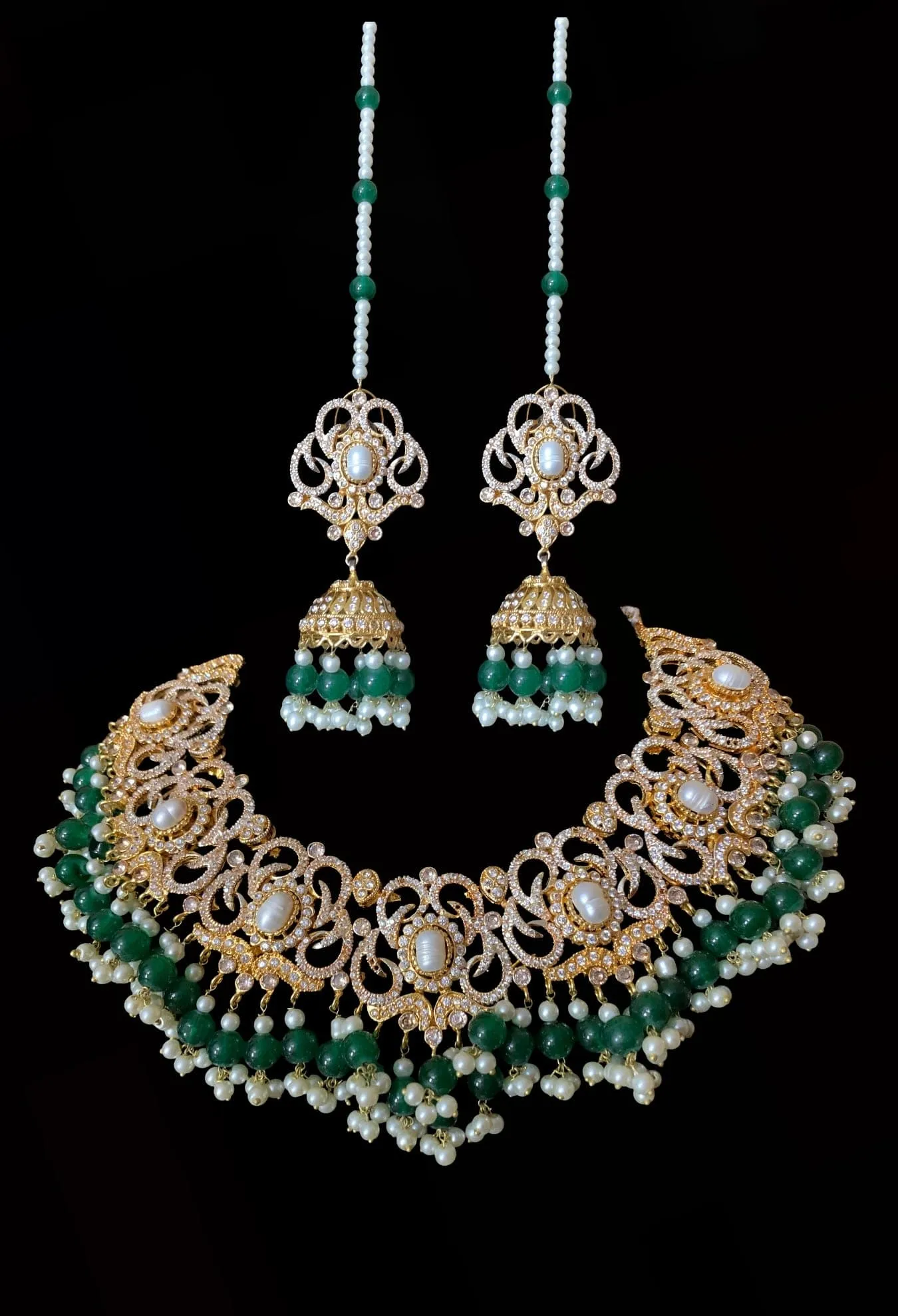 BR15 Anvesha bridal set in green (READY TO SHIP)