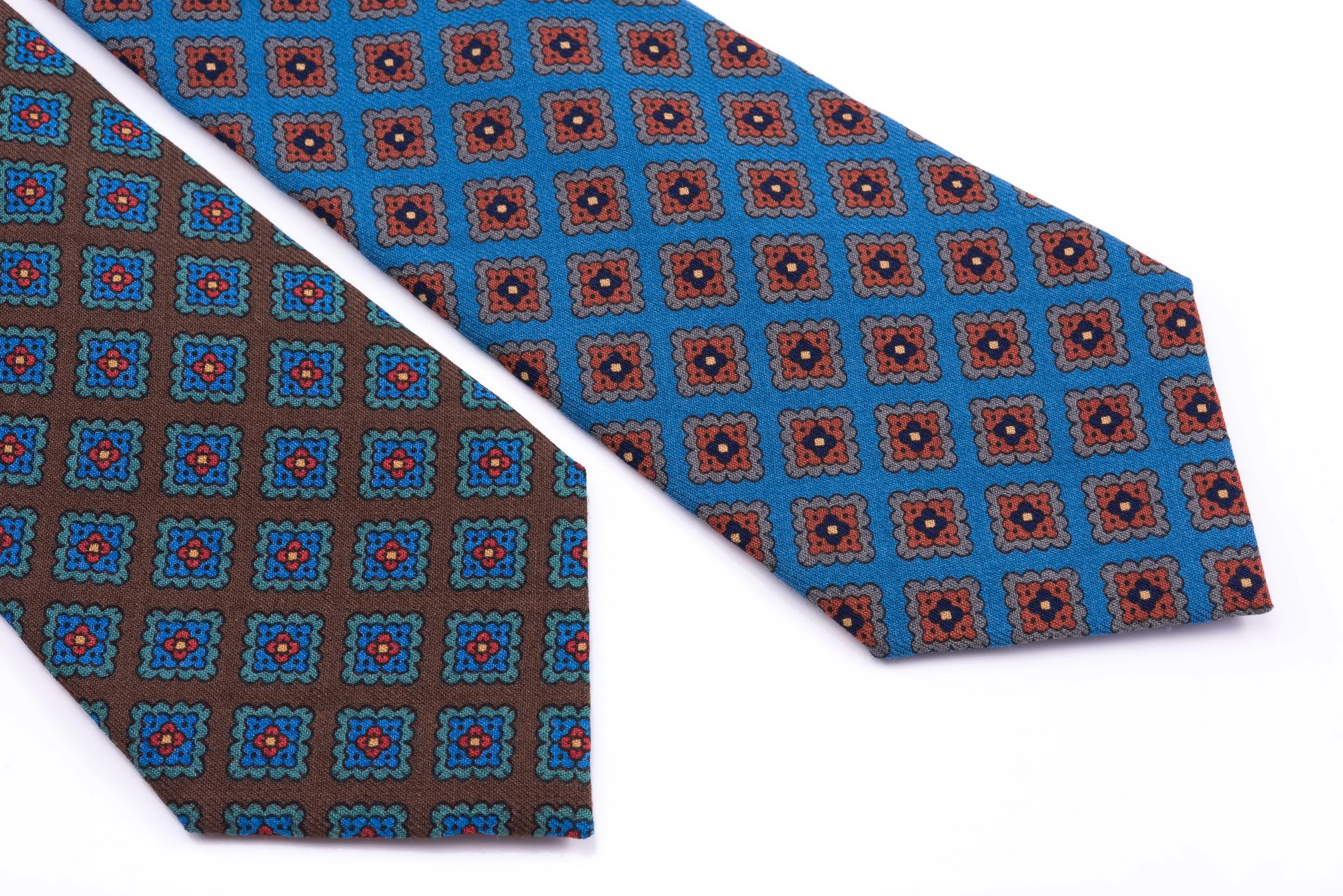 Brown Diamond Wool Challis Tie