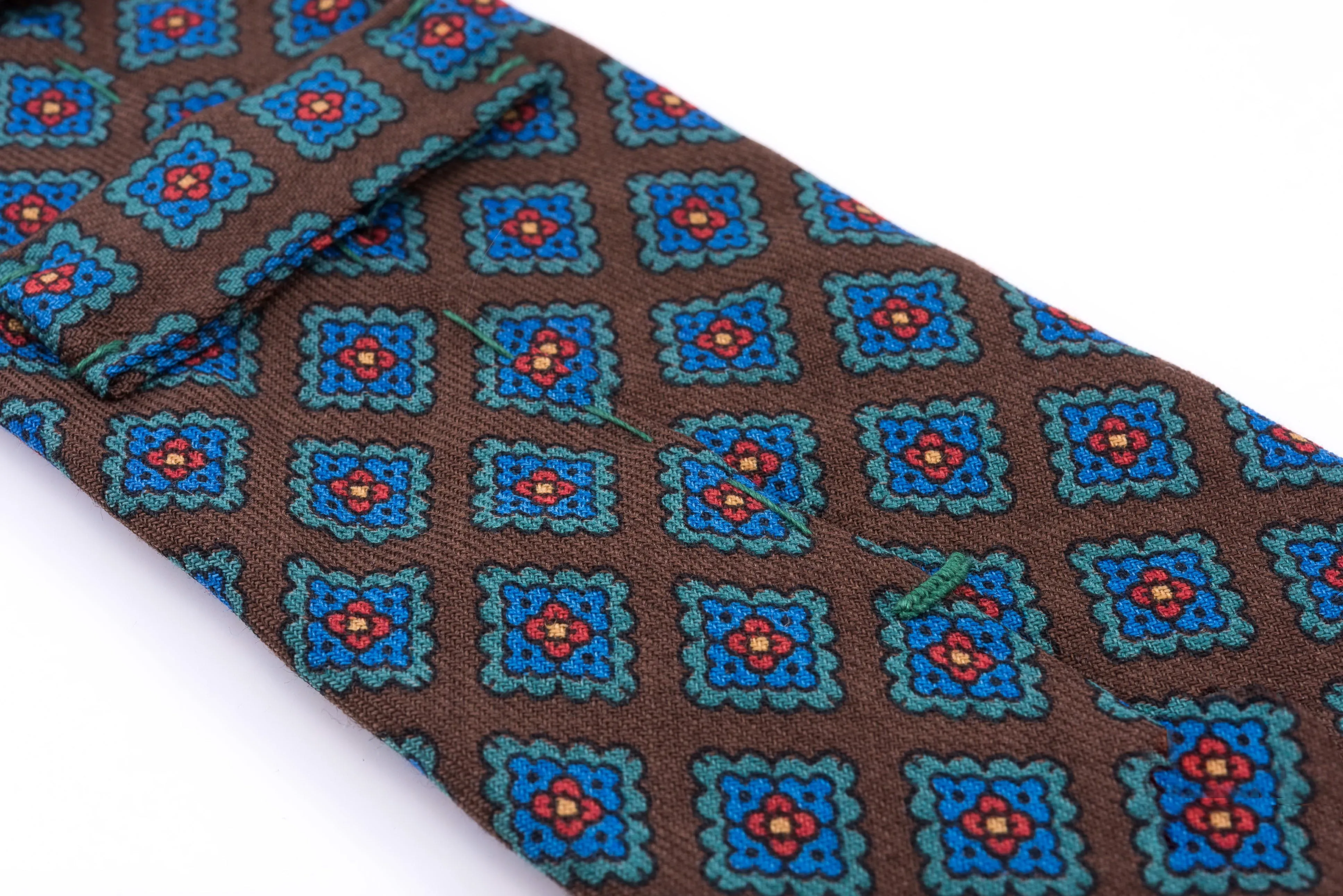 Brown Diamond Wool Challis Tie