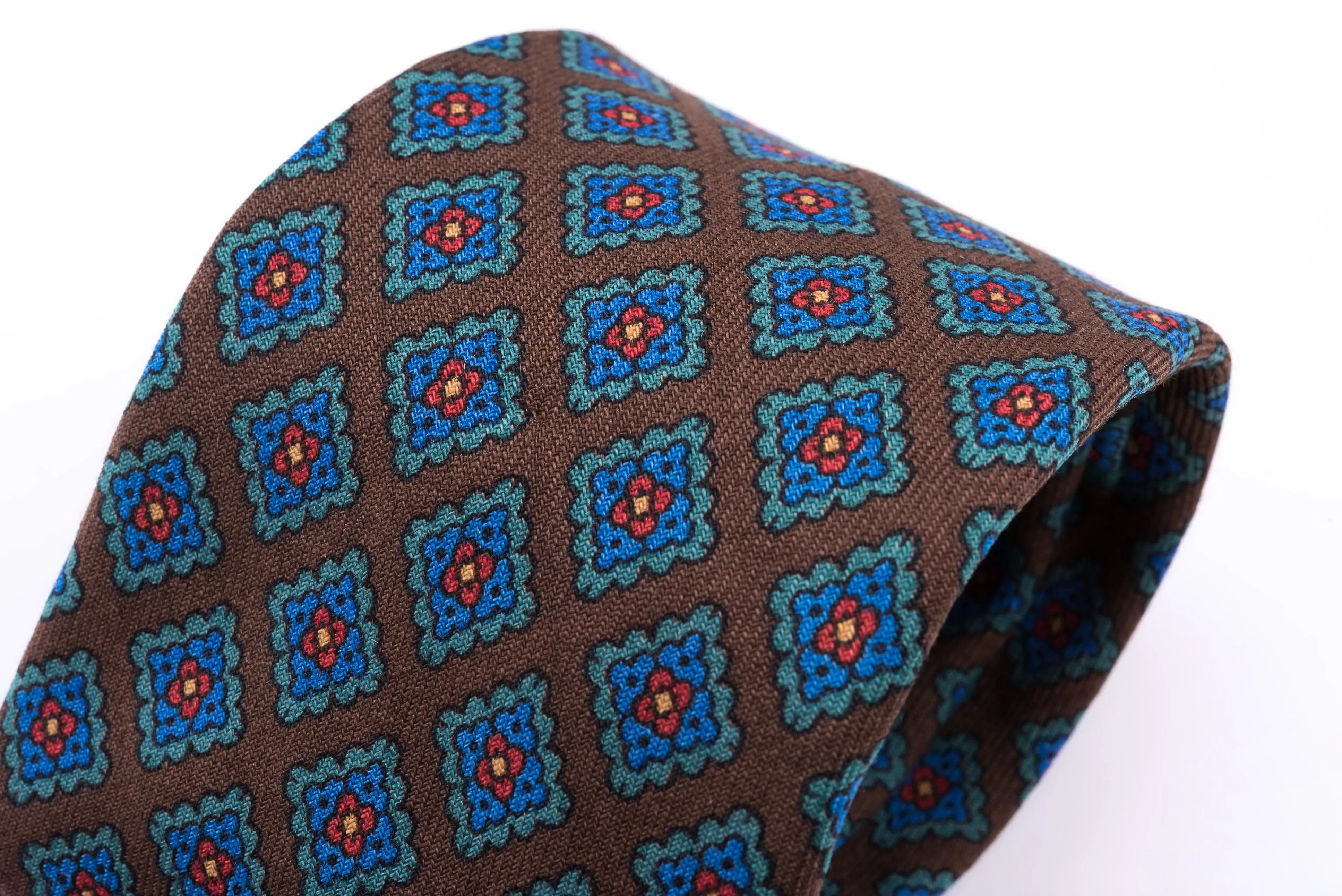 Brown Diamond Wool Challis Tie