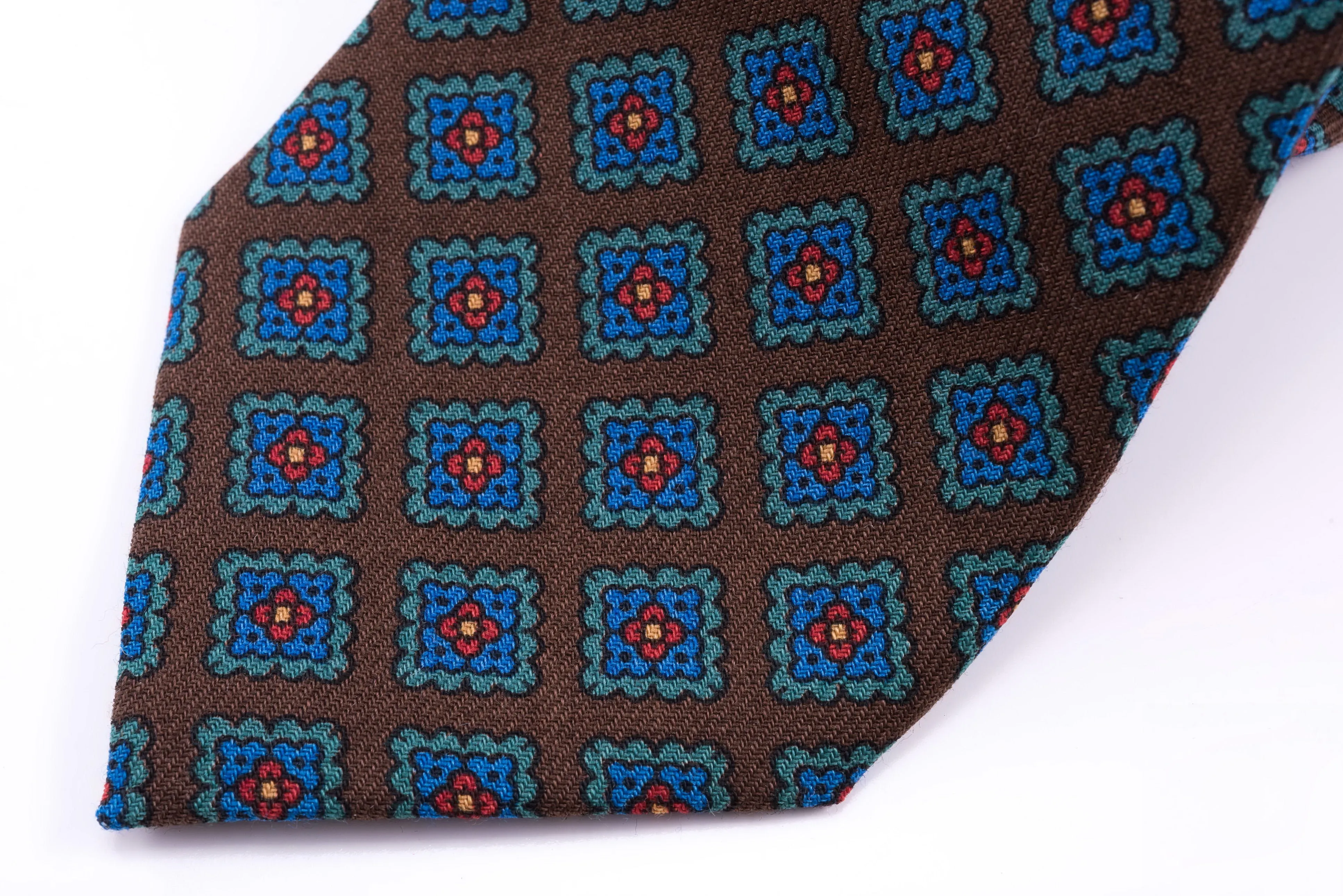 Brown Diamond Wool Challis Tie