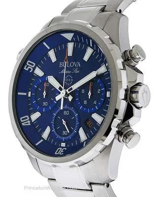 Bulova Mens Marine Star Chronograph - Stainless - Blue Dial - Bracelet - Date