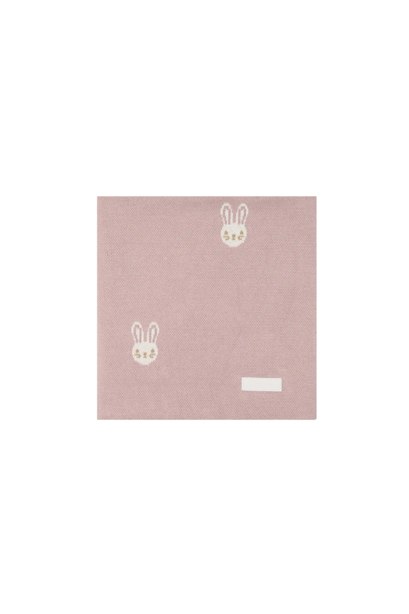 Bunny Knitted Blanket - Powder Pink