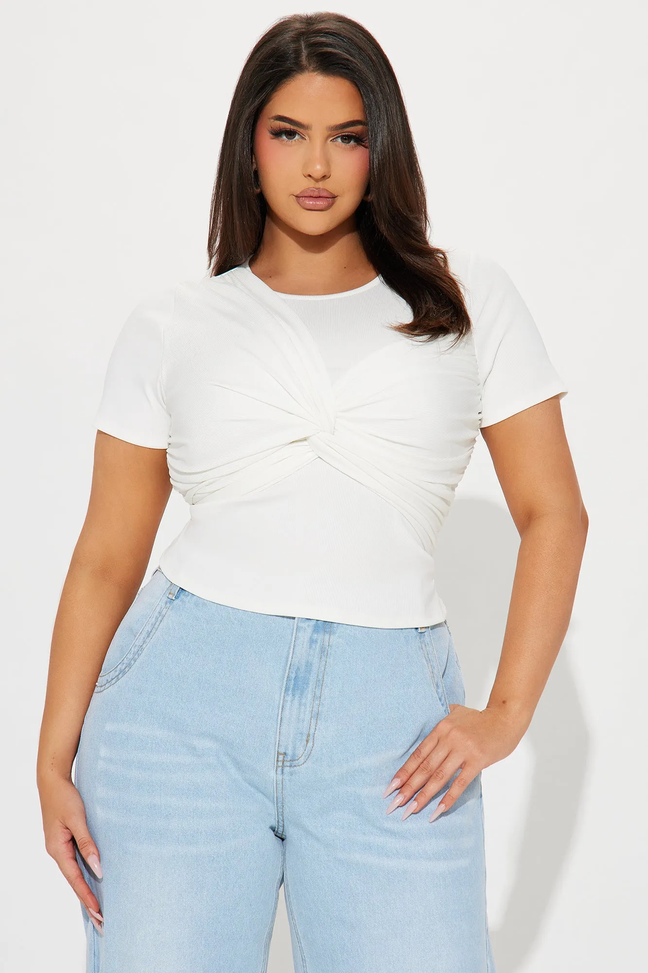 Call Back Twist Front Top - Ivory