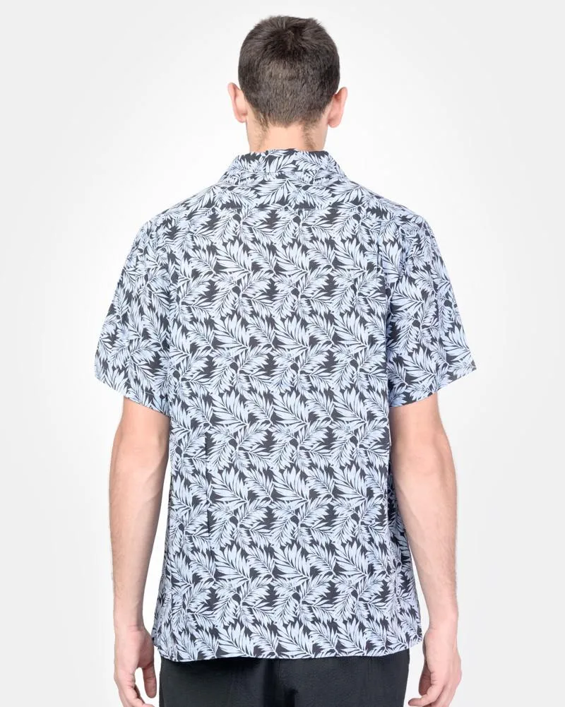 Camp Shirt in Blue Linen Floral