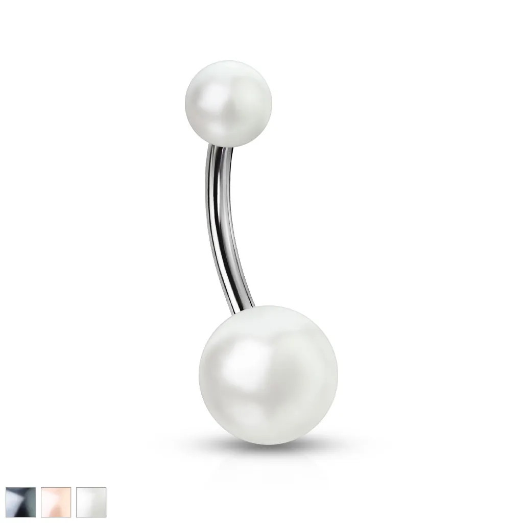 Champagne Pearl Belly Ring