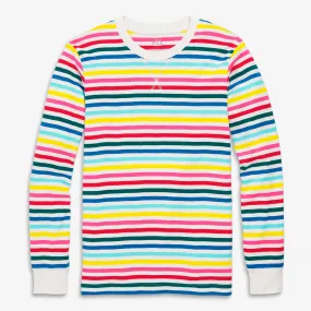 Clearance fit 2 grown-ups organic pj top in wonderland stripe