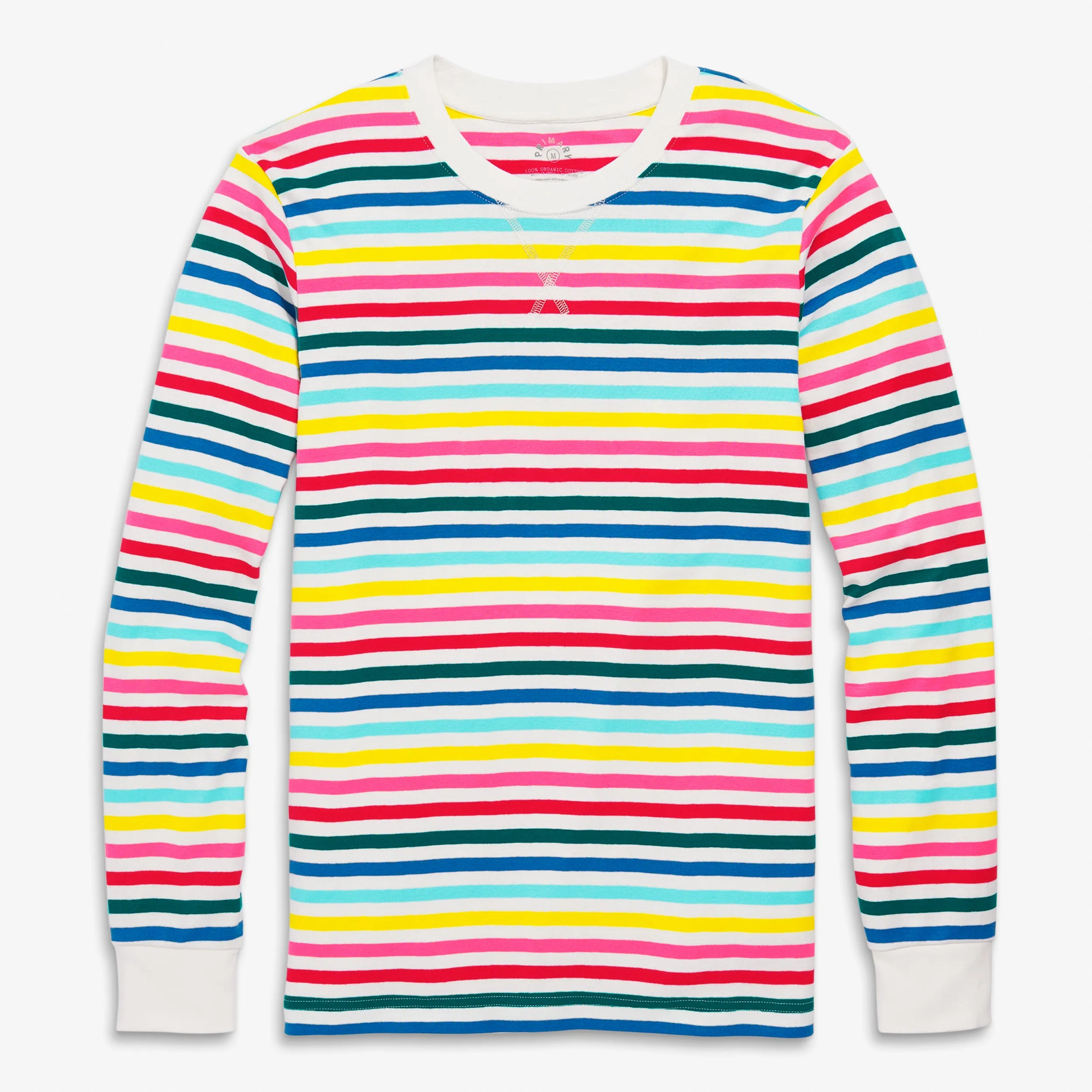 Clearance fit 2 grown-ups organic pj top in wonderland stripe