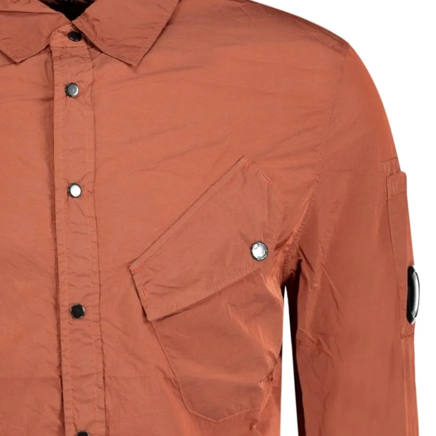 CP COMPANY Lens Chrome Overshirt Jacket Burnt Orange