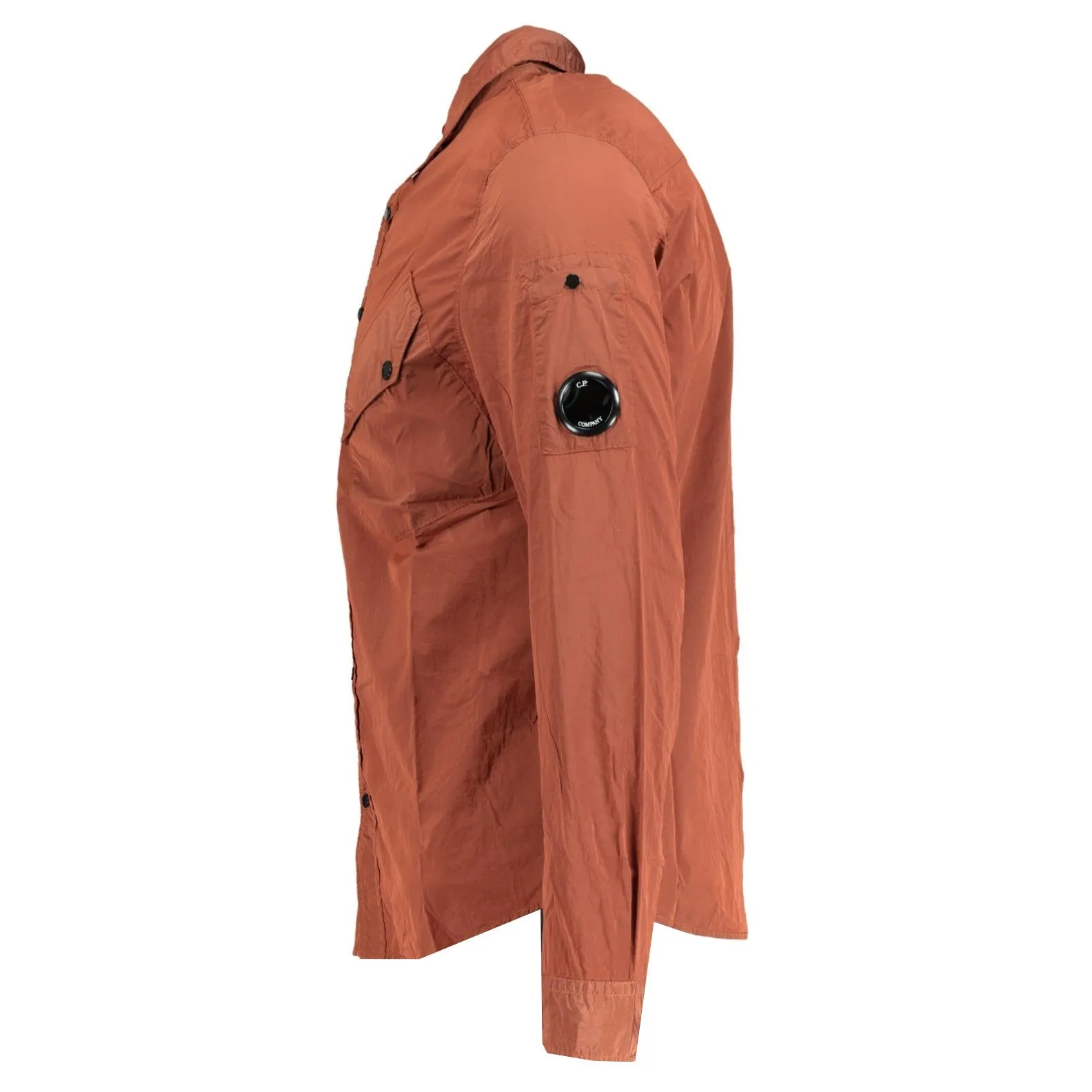 CP COMPANY Lens Chrome Overshirt Jacket Burnt Orange