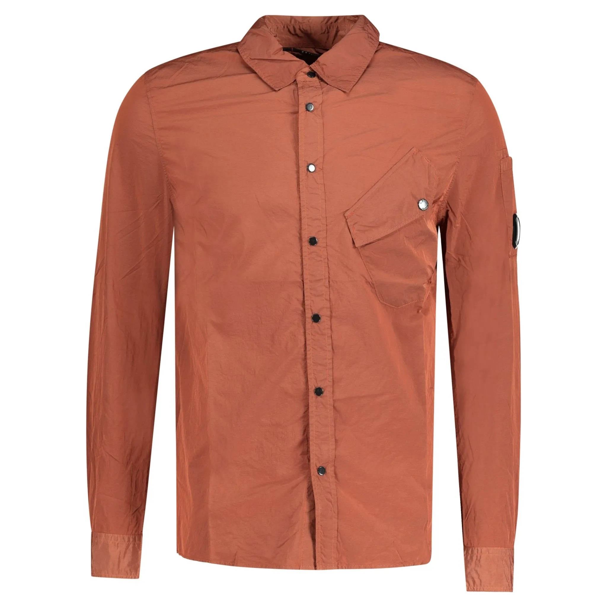 CP COMPANY Lens Chrome Overshirt Jacket Burnt Orange