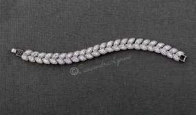 Cubic Zirconia Pave Set Leaves Bracelet