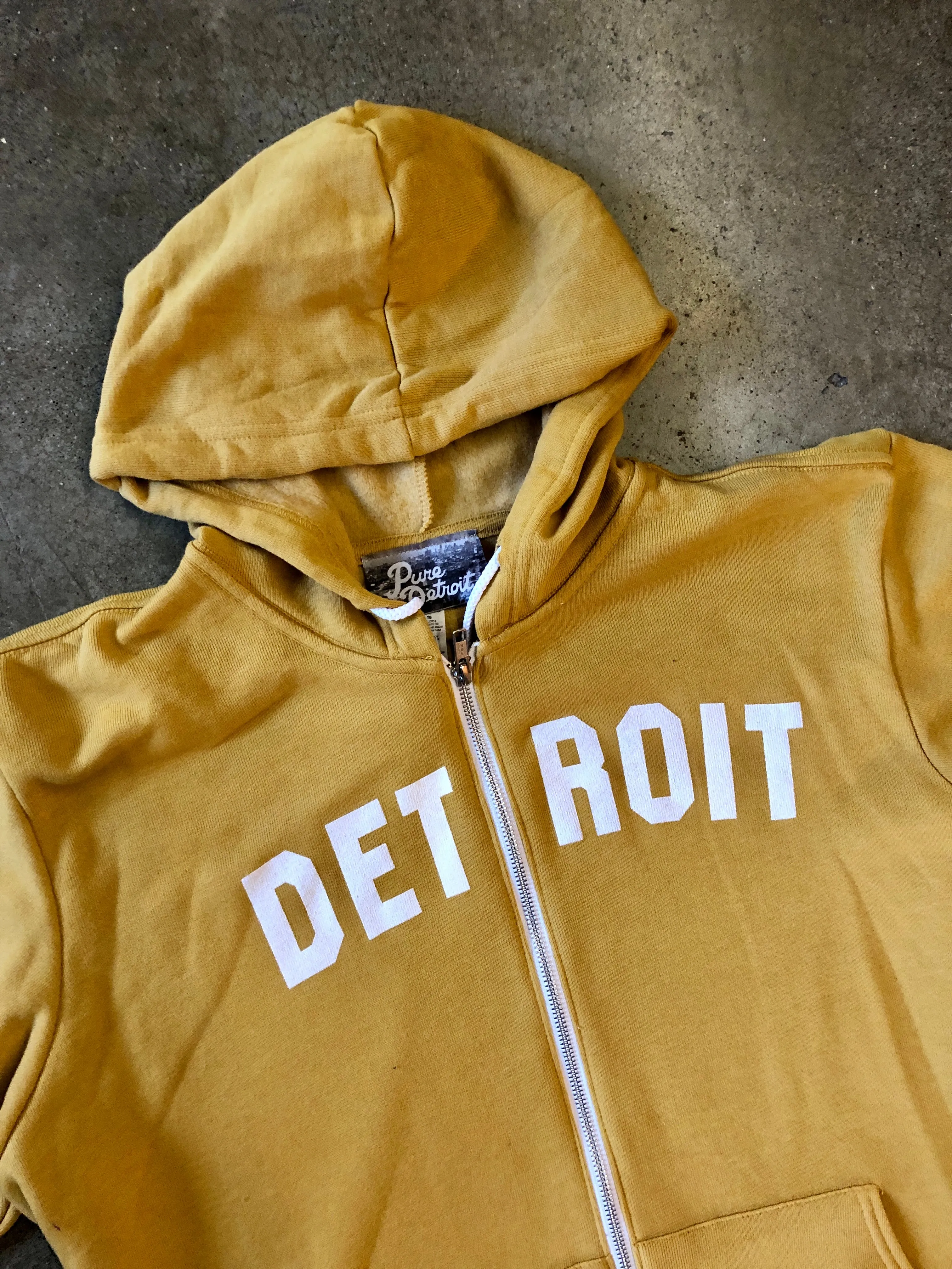 Detroit Classic Tri-Blend Zip Hoodie / White   Heather Mustard / Unisex